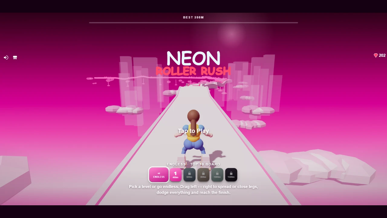 Neon Roller Rush: a moment in the game (3 of 8)