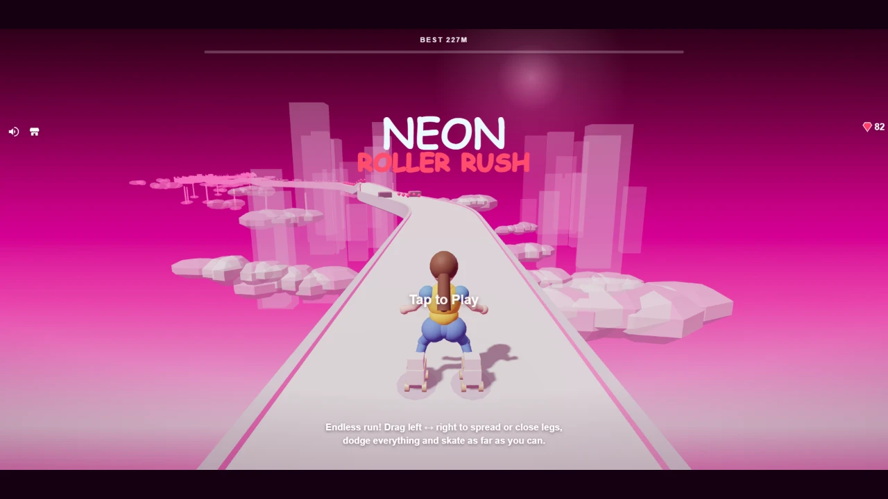 Neon Roller Rush: a moment in the game (1 of 4)