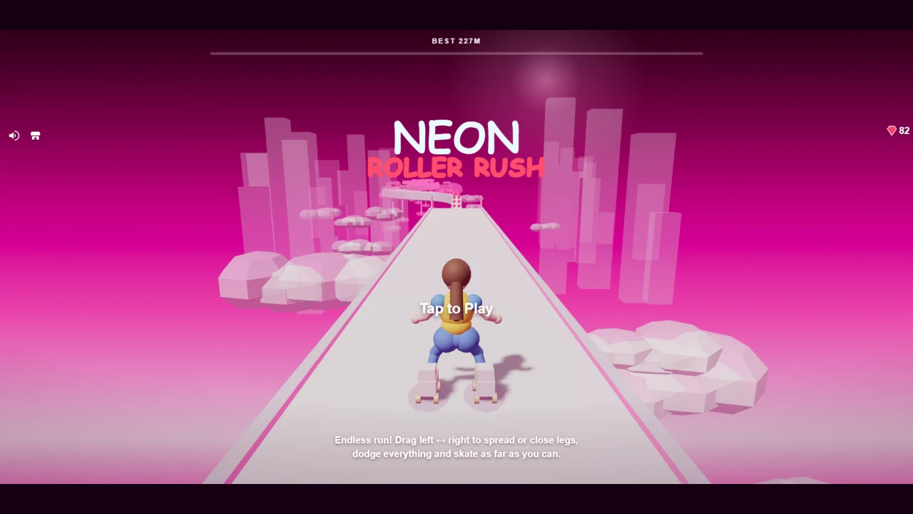 Neon Roller Rush: a moment in the game (4 of 4)