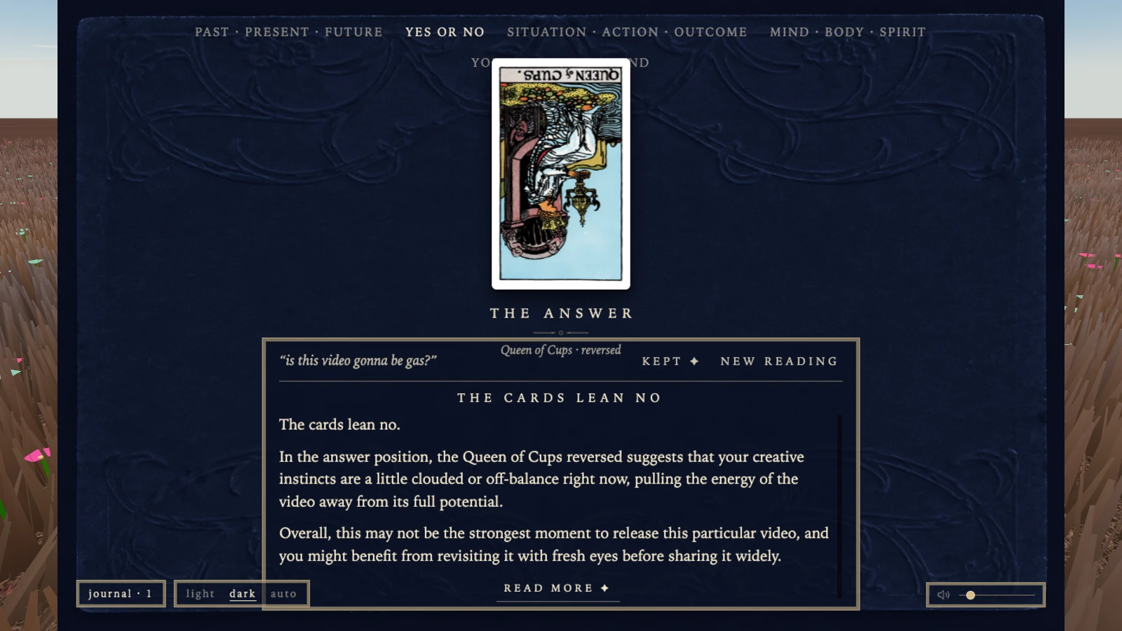 Oracle Deck: Tarot Reading: a moment in the game (3 of 4)