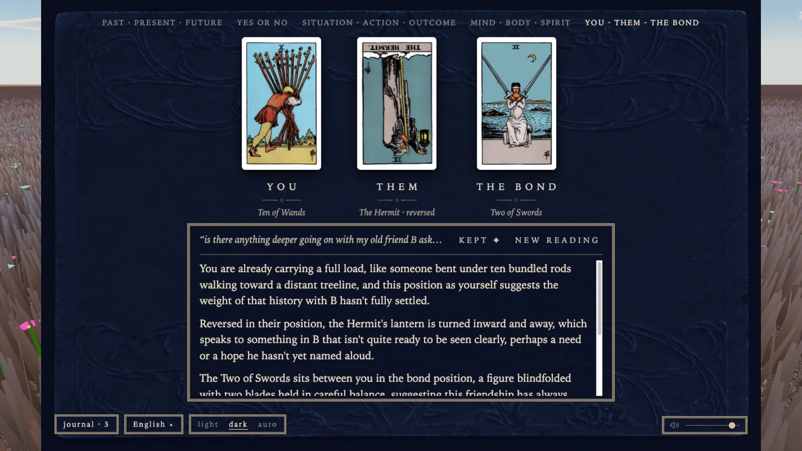Oracle Deck: Tarot Reading: a moment in the game (1 of 5)
