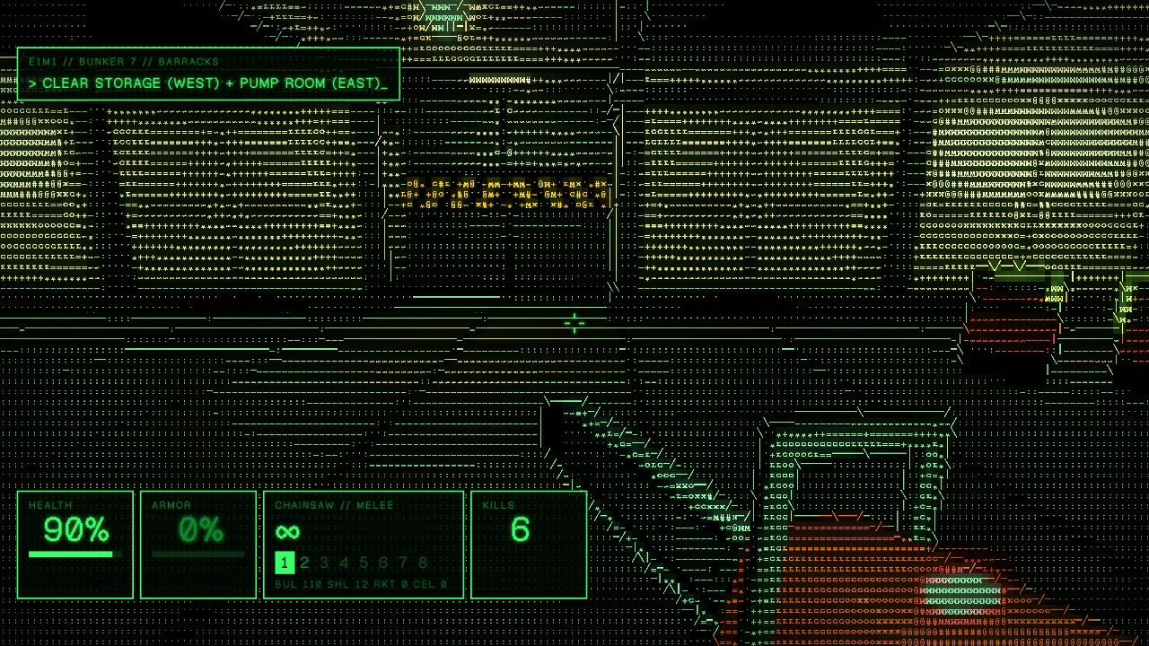 ASCII DOOM: a moment in the game (1 of 1)