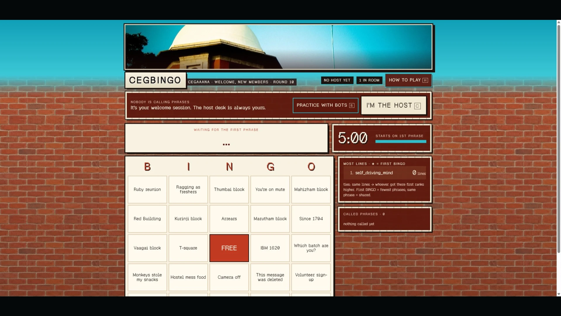 CEGBingo: a moment in the game (1 of 4)