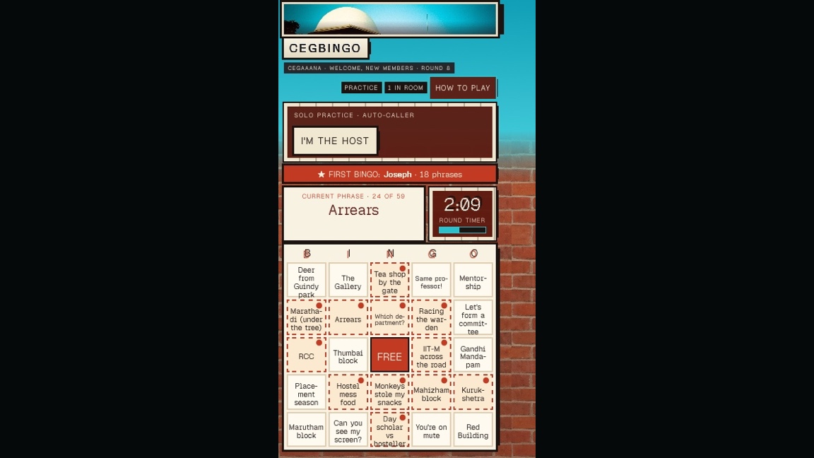CEGBingo: a moment in the game (3 of 4)